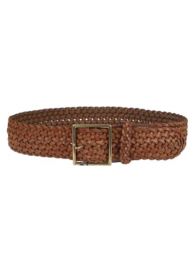 Polo Ralph Lauren 50mm Sq Brd-belt-medium In Brown