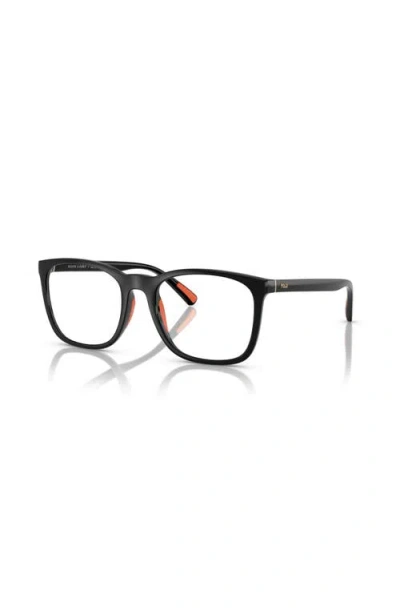 Polo Ralph Lauren 52mm Rectangle Optical Glasses In Black