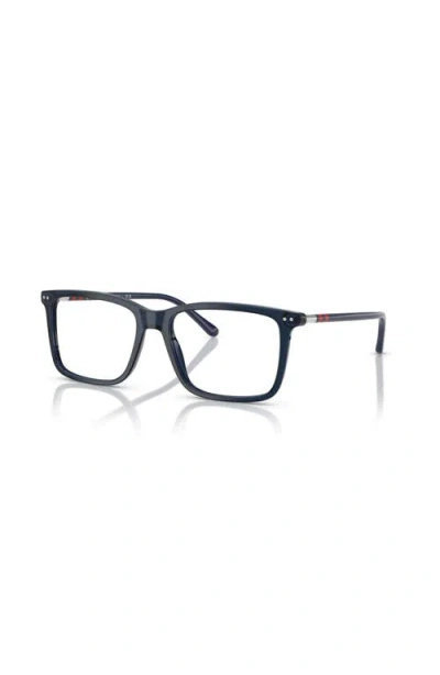 Polo Ralph Lauren 53mm Rectangle Optical Glasses In Black