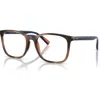 Polo Ralph Lauren 52mm Rectangle Optical Glasses In Brown