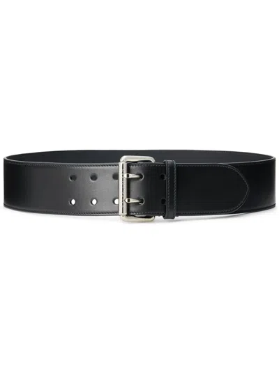 Polo Ralph Lauren 55mm Leather Wide Belt In Black