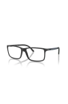 Polo Ralph Lauren 55mm Rectangle Optical Glasses In Black