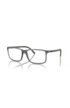 Polo Ralph Lauren 55mm Rectangle Optical Glasses In Black