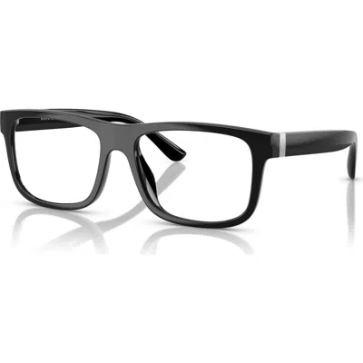 Polo Ralph Lauren 56mm Rectangle Optical Glasses In Black