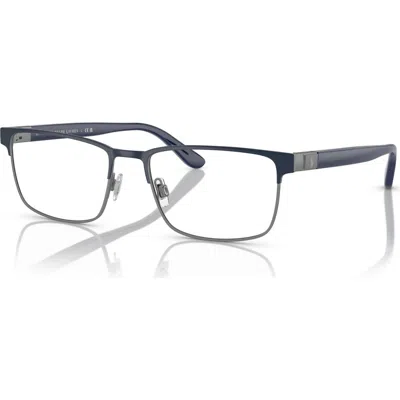 Polo Ralph Lauren 56mm Rectangle Optical Glasses In Black