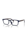 Polo Ralph Lauren 56mm Rectangle Optical Glasses In Blue