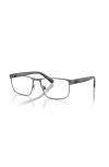 Polo Ralph Lauren 56mm Rectangle Optical Glasses In Gray