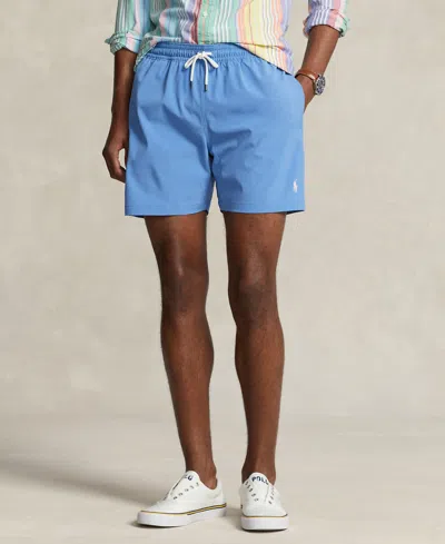 Polo Ralph Lauren Mens Liberty Blue Logo-embroidered Stretch Recycled-polyester Swim Shorts