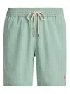 Polo Ralph Lauren Mens Traveller Striped Swim Shorts Raft Green Seersucker Xxl In Green