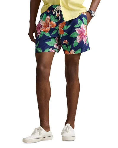 Polo Ralph Lauren Floral-print Swim Shorts In Hibiscus Navy