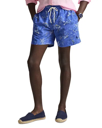 Polo Ralph Lauren 5.75 Traveler Classic Swim Trunks In Blue