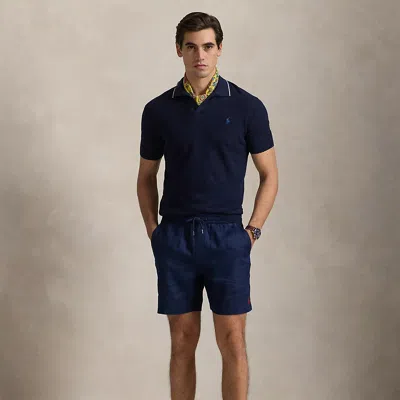 Polo Ralph Lauren 6 Inch Polo Prepster Linen Shorts In Newport Navy