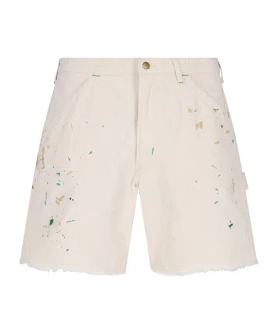 Polo Ralph Lauren Straight Shorts With Paint Splatter Design In White