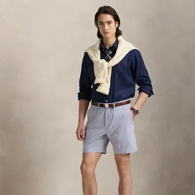 Polo Ralph Lauren 7-inch Stretch Classic Seersucker Short In Blue Seersucker