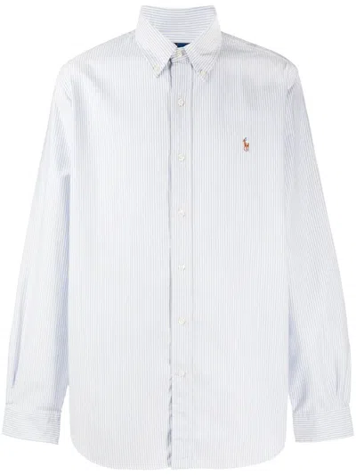 POLO RALPH LAUREN SPORT SHIRT LONG SLEEVE,710.792041.004 096 BLUE WHITE STRIPE