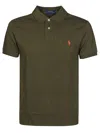 Polo Ralph Lauren Green Slim Cotton Logo Embroidery Polo Shirt In Verde