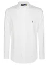 Polo Ralph Lauren Embroidered-logo Cotton Shirt In Bianco