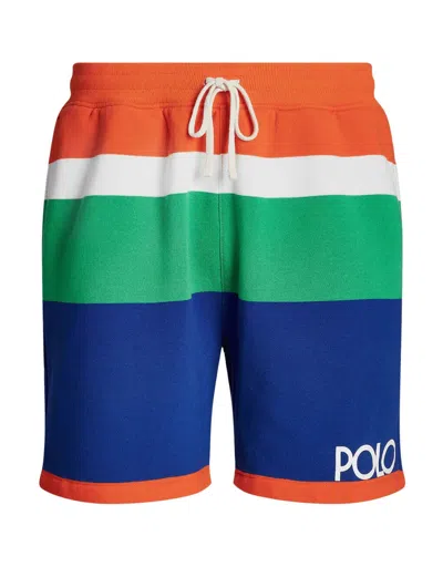 Polo Ralph Lauren 710901575001 Shorts Men Orange Multi Colorblock Striped Mxx153