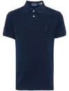 Polo Ralph Lauren Blue Polo Shirt With Large Pony Detail On The Front In Cotton Piquet Man In Blue