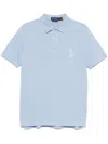 Polo Ralph Lauren Cotton Polo In Pastel Blu With Logo In Blue
