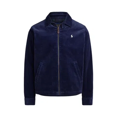Pre-owned Polo Ralph Lauren 8 Wale Corduroy Wynton Windbreaker 'newport Navy' | Blue | Men's Size L