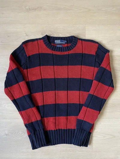 Pre-owned Polo Ralph Lauren 80's T Knitted Sweater In Blue
