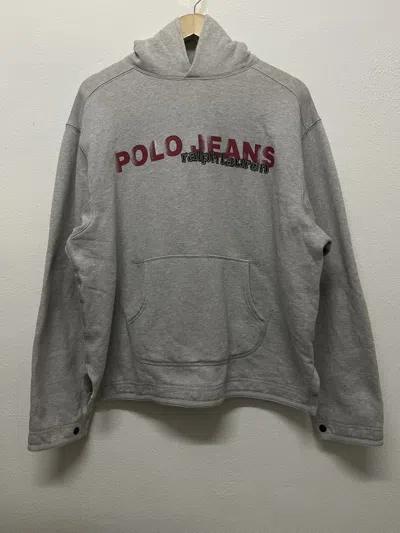 Pre-owned Polo Ralph Lauren 90's Polo Jeans By Ralph Laurent Spellout Hoodie In Gray
