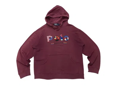 Pre-owned Polo Ralph Lauren 90's T Embroidered Logo Distressed Hoodie