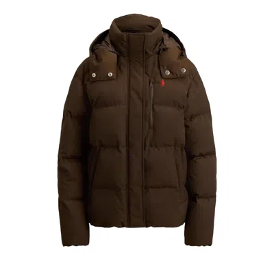 Pre-owned Polo Ralph Lauren 95d Matte Taffeta Woven Coat 'dark Beech' | Brown | Women's Size L