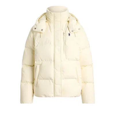 Pre-owned Polo Ralph Lauren 95d Matte Taffeta Woven Coat 'estate Cream' | Women's Size M