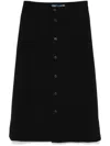 Polo Ralph Lauren A-line Cotton Skirt With Button-down Front In Black