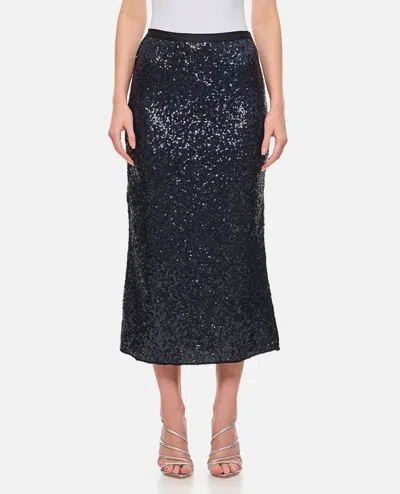 Polo Ralph Lauren A Line Sequin Midi Skirt In Navy