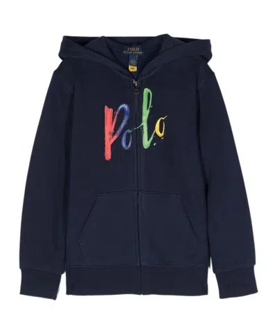 Polo Ralph Lauren Kids' Logo-print Hooded Jacket In Black