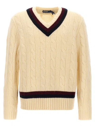 Polo Ralph Lauren Aaran Cable Sweater In Neutral