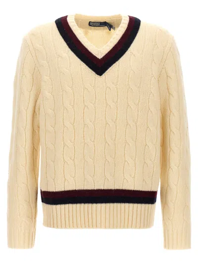 Polo Ralph Lauren Aaran Cable Sweater In Neutral