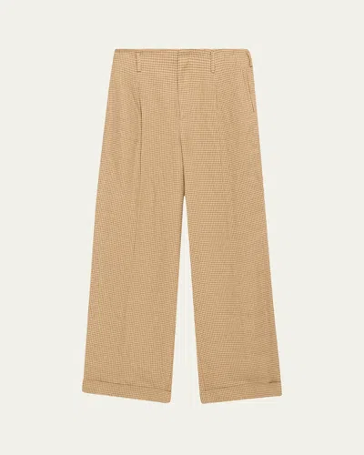 Polo Ralph Lauren Acklie Houndstooth Tweed Pant In Cla Tan
