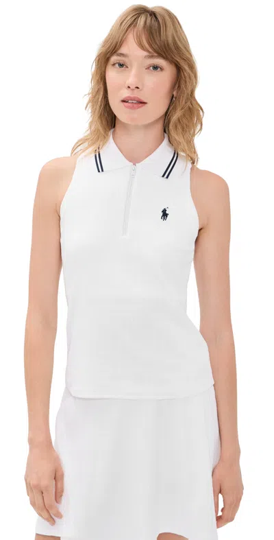 Polo Ralph Lauren Active Cable Knit Top Ceramic White/refined Navy
