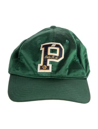 Pre-owned Polo Ralph Lauren Adjustable Embroidered Logo Accent Baseball Hat In Green