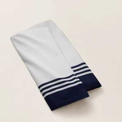 Polo Ralph Lauren Adkins Throw Blanket In Navy/white