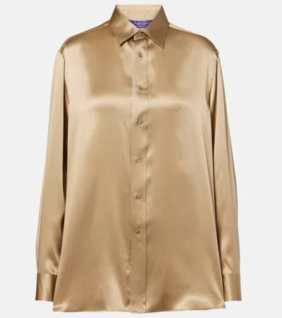 Polo Ralph Lauren Adrien Silk Charmeuse Shirt In Green