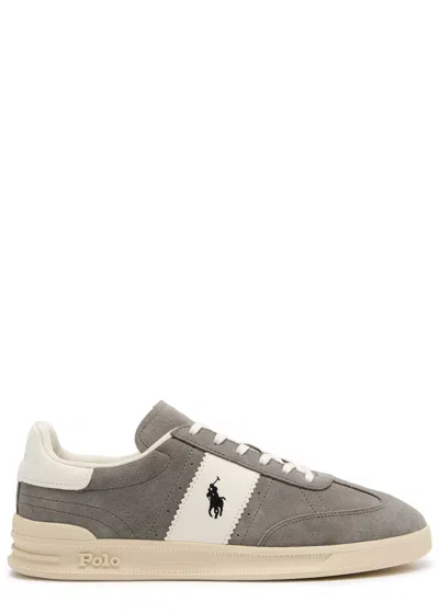 Polo Ralph Lauren Aera Panelled Suede Sneakers In Grey