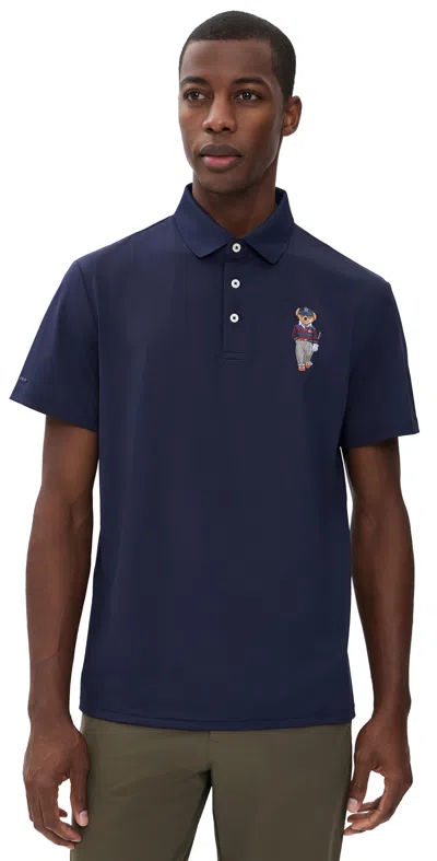 Polo Ralph Lauren Air Tech Pique Novelty Bear Polo Refined Navy In Blue