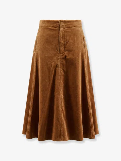 Polo Ralph Lauren A-line Corduroy Skirt In Brown