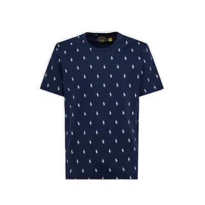 Polo Ralph Lauren All-over Pony Crewneck T-shirt In Blue