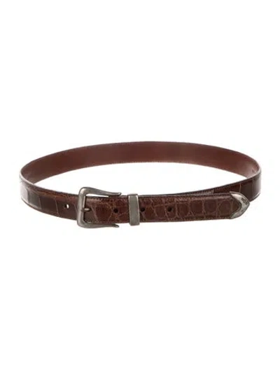 Pre-owned Polo Ralph Lauren Alligator Belt In Brown