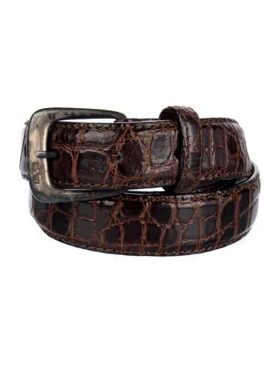 Pre-owned Polo Ralph Lauren Alligator Belt In Brown