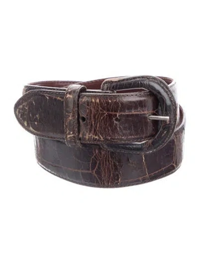 Pre-owned Polo Ralph Lauren Alligator Belt In Brown