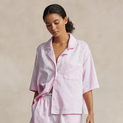 Polo Ralph Lauren Allover Pony Short-sleeve Pyjama Set In Pink