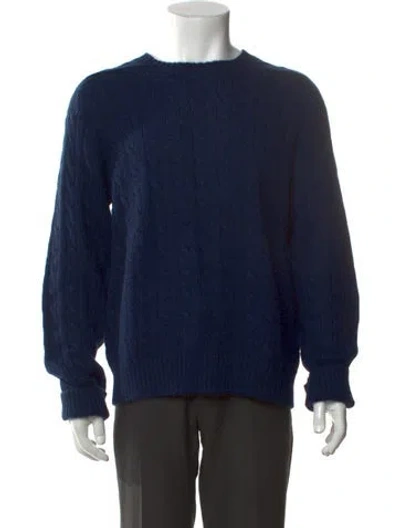 Pre-owned Polo Ralph Lauren Alpaca Crew Neck Pullover In Blue