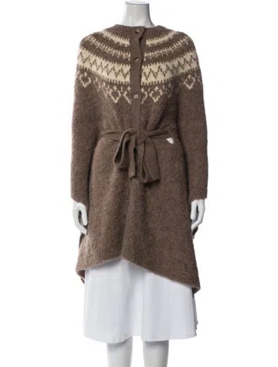 Pre-owned Polo Ralph Lauren Alpaca Printed Sweater In Brown